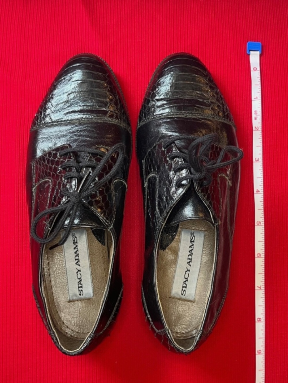 Vintage 90's Stacey Adams Children's Lace Up Oxford Snake Skin Dress Shoes
